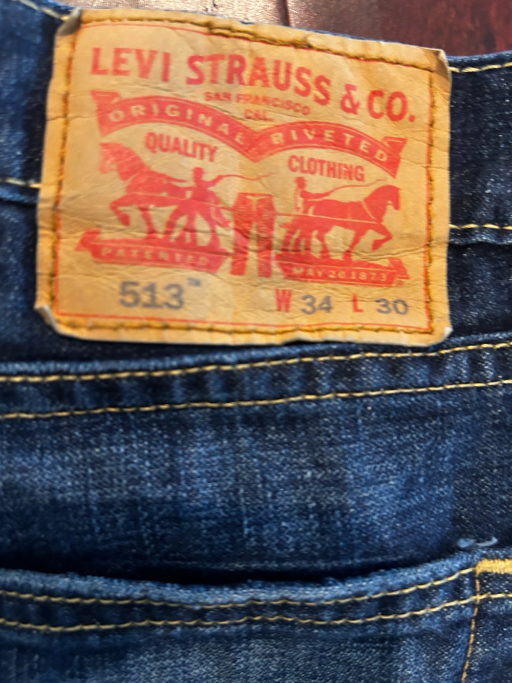 Levi's 513 Slim Straight Jeans - Dark Blue Denim